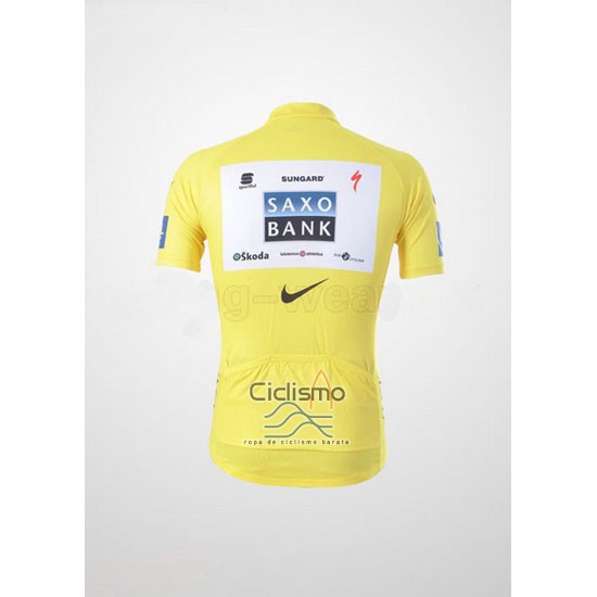 Saxobank Lider Ropa Ciclismo Culotte Corto 2010 Hombre Mangas Cortas AMarillo